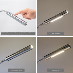 Set of 2 VBLED LED wall light two flames- 2X6W - 40cm gooseneck - DIMMABLE
