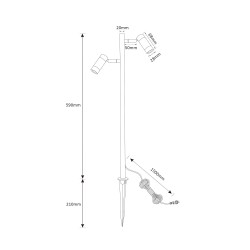 Gartus Garden Spotlight MIYA 2-flame 7.5W 12V Outdoor IP65 3000K