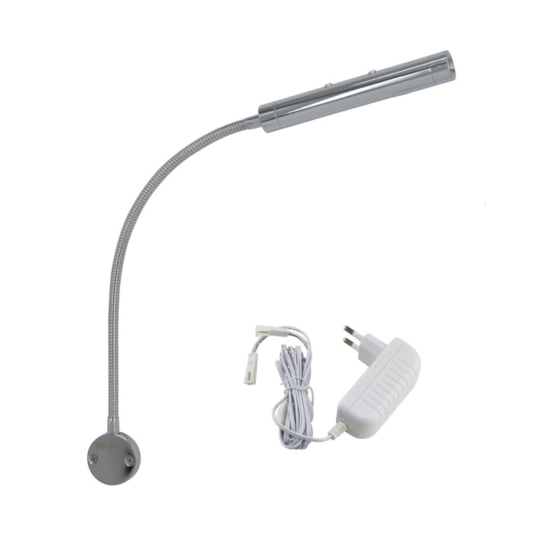 Set of 1 LED wall lamp-two flames 6W - 40cm gooseneck - DIMMABLE