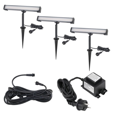 Set of 3 LED garden spotlights