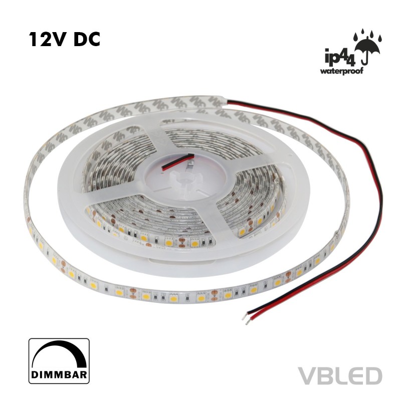 LED strip warm white 5m 12VDC IP44 3000K