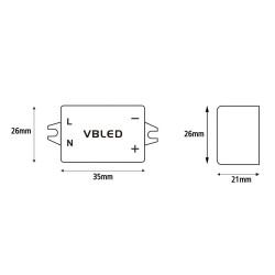 LED power supply unit constant current / 320-350mA / 3W