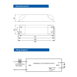 LED power supply unit constant current dimmable / 700mA / 30-55VDC 40W