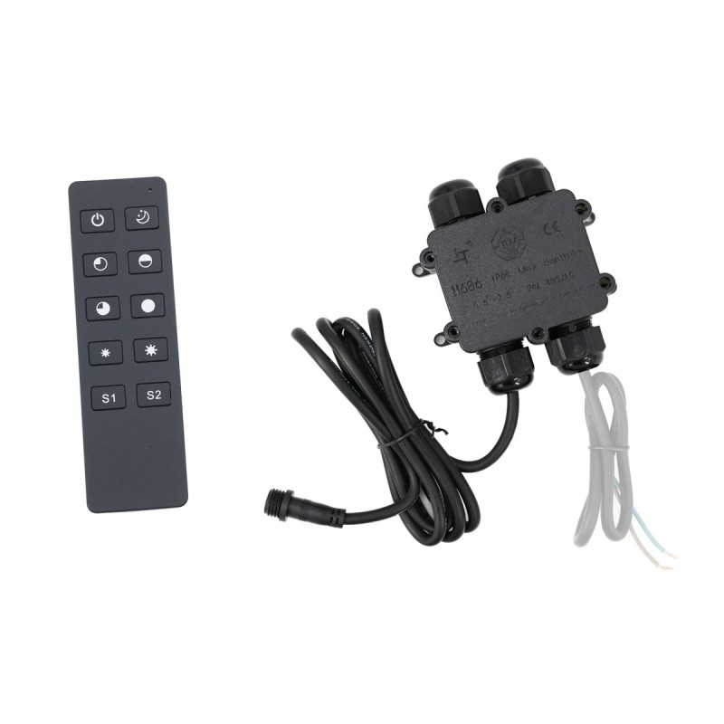 LED dimmer with 1-channel radio remote control 12-24V DC IP68 for garden lighting LED dimmer with 1-channel radio remote control 12-24V DC IP68 for garden lighting
