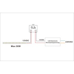 "EZDIM" 3 steps LED dimmer 12V-24V DC 3A Max for dimmable LED luminaire