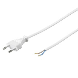 EURO plug for LED power supply units Connection cable 230V 2-wire white 1.5m