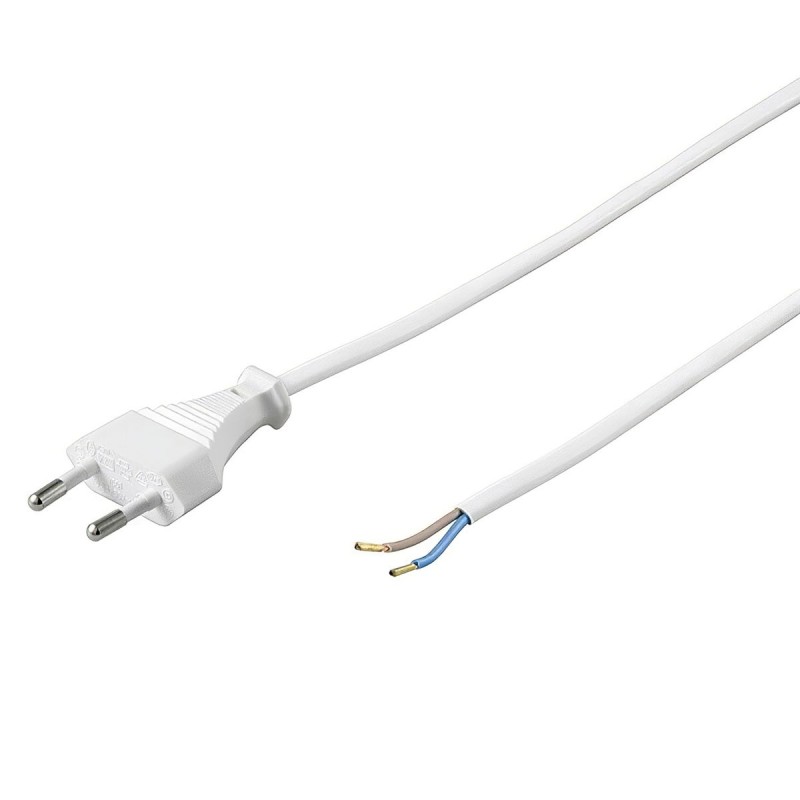 EURO plug for LED power supply units Connection cable 230V 2-wire white 1.5m