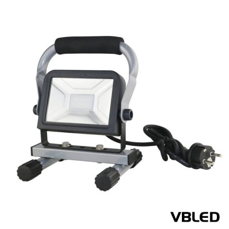 LED Construction Spotlight 30W 6000K Construction Site Light Workshop Spotlight IP65 Waterproof with 1.5M Mains Cable