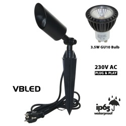 LED Garden Spotlight with 3.5W GU10 LED Bulb Black