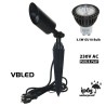 LED Garden Spotlight with 3.5W GU10 LED Bulb Black