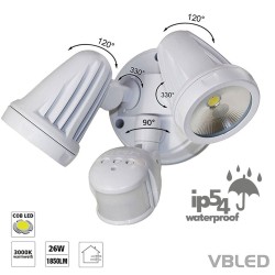 2x13W LED double head luminaire IP54