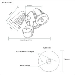 2x13W LED double head luminaire IP54
