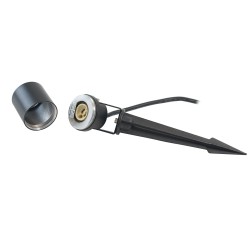 Garden spotlight with ground spike round black for GU10 bulb
