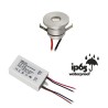 Set of 1 LED aluminium mini recessed spotlight 1W warm white with transformer IP65