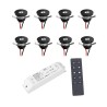 Set of 6 1W LED aluminium mini recessed spotlights