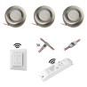 Set of 3 LED cabinet kitchen under-cabinet lights with radio LED power supply unit and remote control