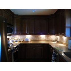 Set of 3 LED cabinet kitchen under-cabinet lights with radio LED power supply unit and remote control