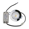7W LED COB recessed spotlight 3000K dimmable - round - chrome - shiny