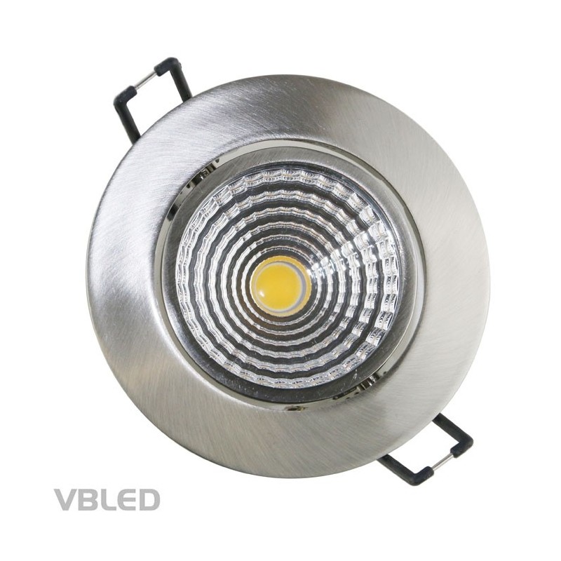 VBLED LED COB recessed spotlight - round - die-cast - brushed - 7W