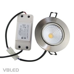 VBLED LED COB recessed spotlight - round - die-cast - brushed - 7W