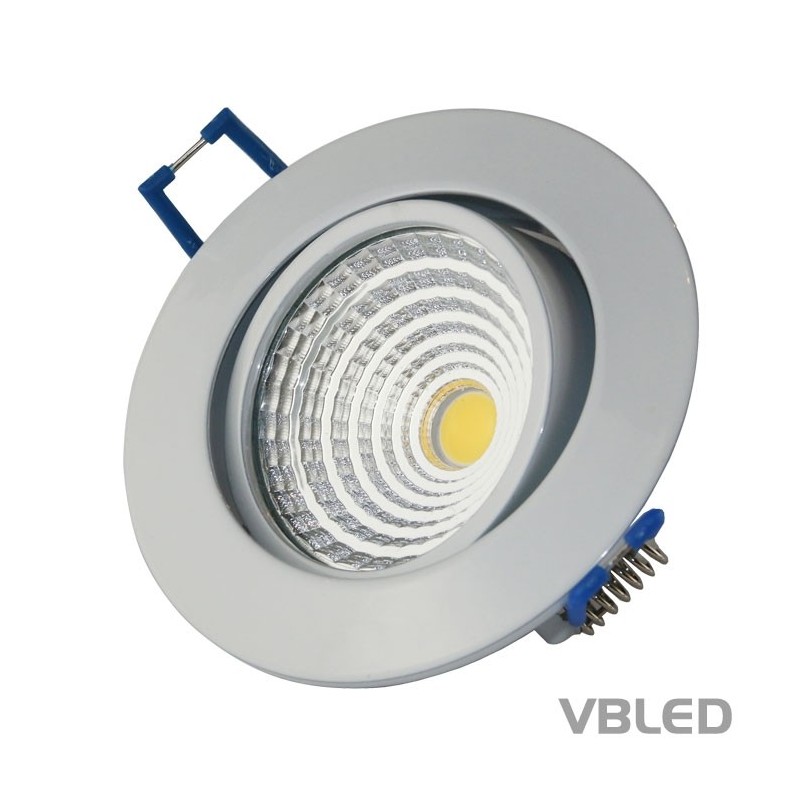 VBLED LED COB recessed spotlight - round - white glossy - 7W