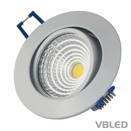 VBLED LED COB recessed spotlight - round - white glossy - 7W