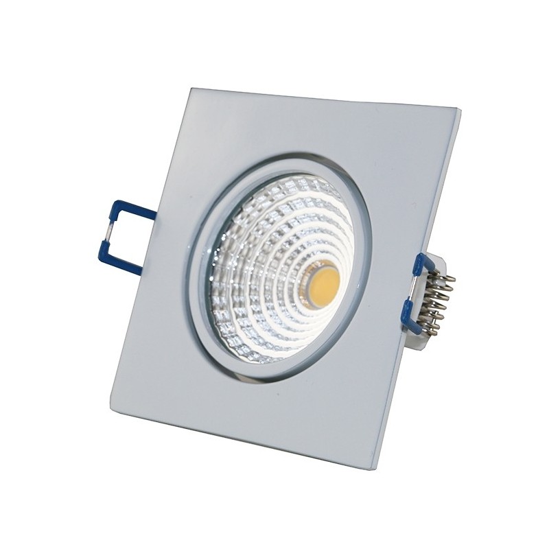 LED COB recessed spotlight - angular - white - glossy - 7W