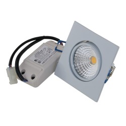 LED COB recessed spotlight - angular - white - glossy - 7W