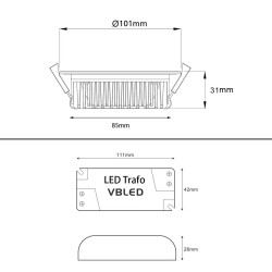 VBLED LED recessed luminaire "Whitestar II" - 13W