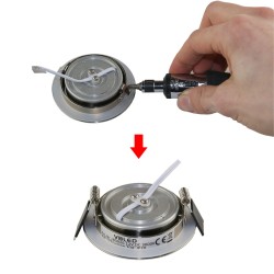 Set of 3 4W LED recessed and surface mounted luminaires swivelling IP20 12V 3000K warm white 175