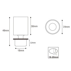LED Mini Recessed Spotlight "TINI" 1W Rotating & Swivelling