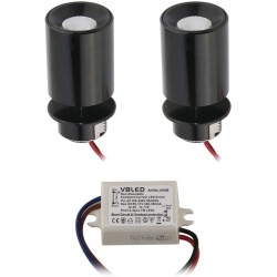 KIT of 2 - LED Mini Recessed Spotlight "TINI" 1W Rotating & Swivelling