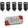 KIT of 5 - LED Mini Recessed Spotlight "TINI" 1W Rotating & Swivelling