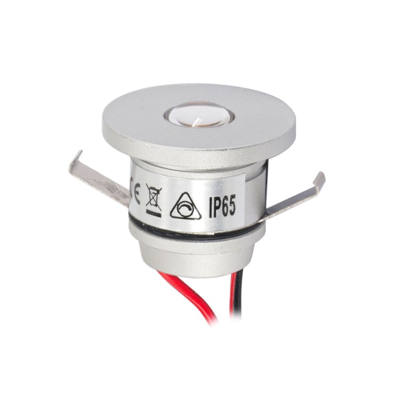 1W VBLED LED Mini Recessed Spotlight "ALDYNE" Silver - 12VDC - IP65 - 3000K 1W VBLED LED Mini Recessed Spotlight "ALDYNE" Silver - 12VDC - IP65 - 3000K