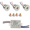 Set of 3 1W Mini LED Recessed Spot Recessed spotlight with power supply unit