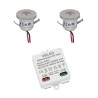 Set of 2 1W mini recessed spotlights Incl. LED transformer 6W 12V DC
