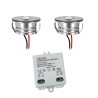 Set of 2 3W LED aluminium mini recessed spotlights "Luxonix" warm white with dimmable power supply unit