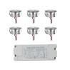Set of 6 3W LED aluminium mini recessed spotlights "Luxonix" warm white with dimmable power supply unit