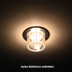 Recessed luminaire with acrylic glass rim for 12V G4 LED lamp