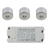 Set of 3W LED mini spot/ceiling-mounted spot / IP65 / WW / incl.transformer