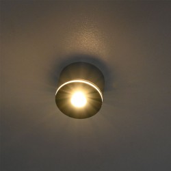 Set of 8 3W LED Mini Spot surface mounted luminaire warm white dimmable with radio power supply unit and remote control