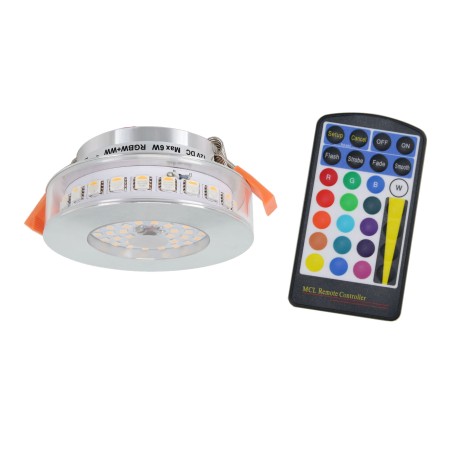 6W RGB+WW 12V DC LED recessed luminaires incl. remote control