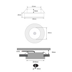 6W RGB+WW 12V DC LED recessed luminaires incl. remote control