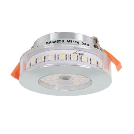 6W RGB+WW 12V DC LED recessed luminaires with input and output cable connection