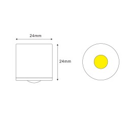 1W Mini Surface Mounted Spotlight - Aldyne - IP44 - 3000K