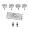 Set of 4 3W "NOVOS" mini recessed spotlights warm white 3000K 12V DC incl. LED transformer