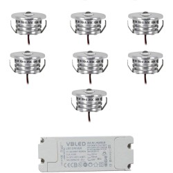 Set of 7 Mini recessed spotlights Spot