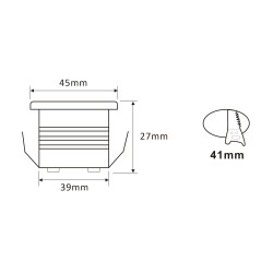 4 KIT "FORTIS" 3W LED aluminium mini recessed spotlight warm white with power supply 12VDC