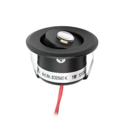 Set of 3 1W LED Mini Recessed Spotlights - "FOCOS" Minispot - 12V DC - IP44 - 3000K - Swivel - Black