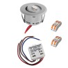 Set of 1W LED mini recessed spotlights - "FOCOS" Minispot - 12V DC - IP44 - 3000K - Swivel - Silver